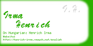 irma henrich business card